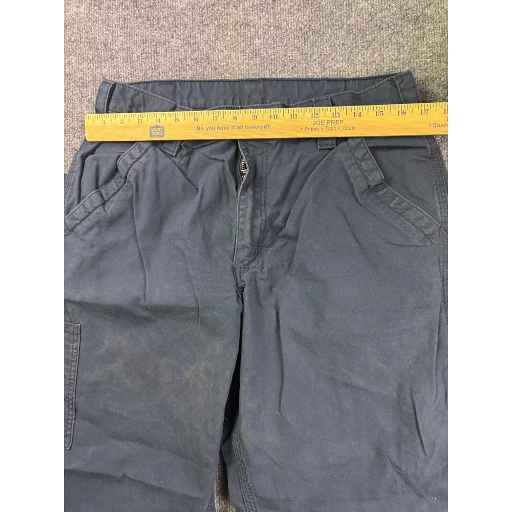 Carhartt Work Pants Mens 35x30 Navy Blue Canvas Straight Leg Utility Trousers